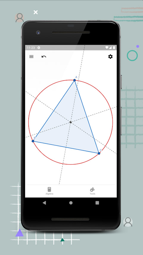Geometry 中三角形外接圆与中垂线构造