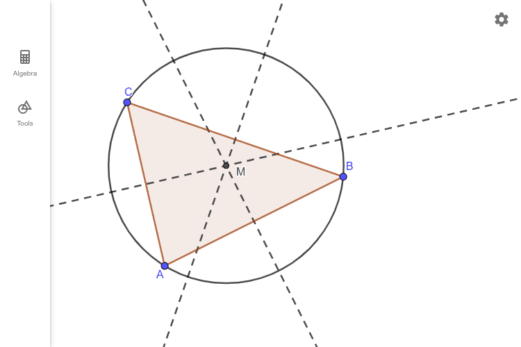 GeoGebra 网页版左侧代数区与工具栏